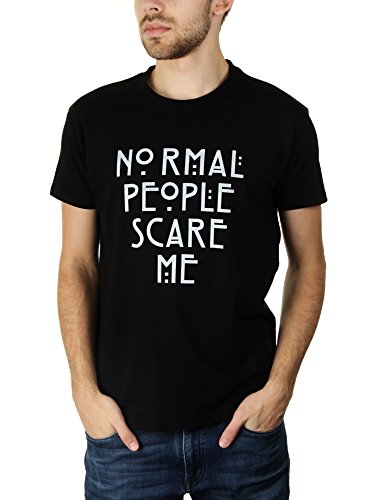 Normal People Scare Me - Herren T-Shirt von KaterLikoli, Gr. L, Deep Black von Likoli