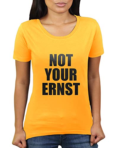 Not Your Ernst - Learning Denglish - Damen T-Shirt von KaterLikoli, Gr. 3XL, Gold Yellow von Likoli