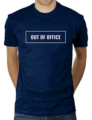 Out of Office - Herren T-Shirt von KaterLikoli, Gr. XL, French Navy von Likoli