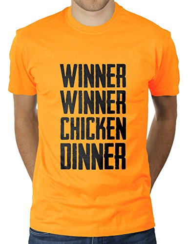 PUBG Winner Winner Chicken Dinner Player Unknown Battlegrounds - Herren T-Shirt von KaterLikoli, Gr. M, Gold Yellow von Likoli