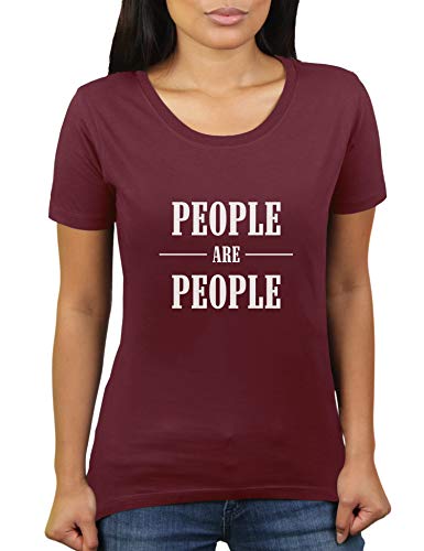 People Are People - Damen T-Shirt von KaterLikoli, Gr. 3XL, Burgundy von Likoli