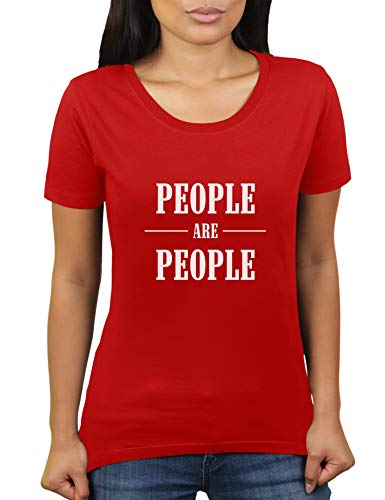 People Are People - Damen T-Shirt von KaterLikoli, Gr. M, Red von Likoli