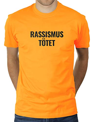 Rassismus tötet - Demo Outfit Anti Rassismus Statement - Herren T-Shirt von KaterLikoli, Gr. 3XL, Gold Yellow von Likoli