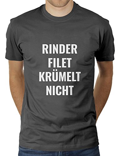 Rinder-Filet krümelt Nicht - Herren T-Shirt von KaterLikoli, Gr. XL, Anthrazit von Likoli