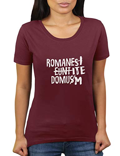 Romani ITE Domum - Damen T-Shirt von KaterLikoli, Gr. L, Burgundy von Likoli