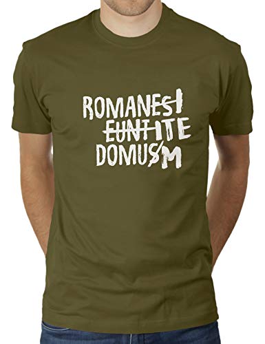 Romani ITE Domum - Herren T-Shirt von KaterLikoli, Gr. 2XL, Olive von Likoli