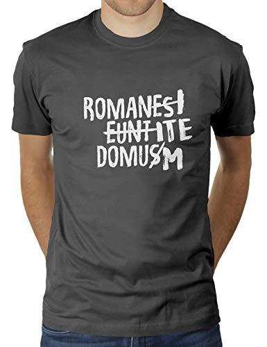 Romani ITE Domum - Herren T-Shirt von KaterLikoli, Gr. M, Anthrazit von Likoli