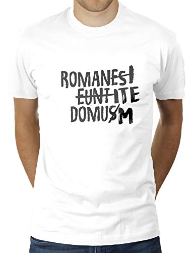 Romani ITE Domum - Herren T-Shirt von KaterLikoli, Gr. S, Weiß von Likoli