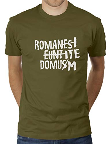 Romani ITE Domum - Herren T-Shirt von KaterLikoli, Gr. XL, Olive von Likoli