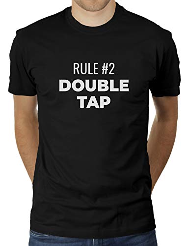 Rule #2 Double Tap - Zitat aus Zombieland - Herren T-Shirt von KaterLikoli, Gr. L, Deep Black von Likoli