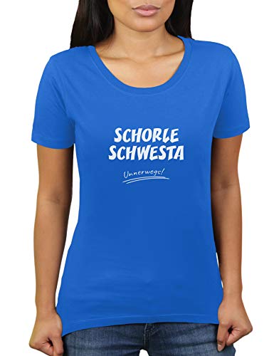 Schorle Schwesta Unnerwegs - Pfälzer Schwestern Unterwegs - Pfalz Pfälzer Palz Pälzerin - Damen T-Shirt von KaterLikoli, Gr. 3XL, Royal Blue von Likoli