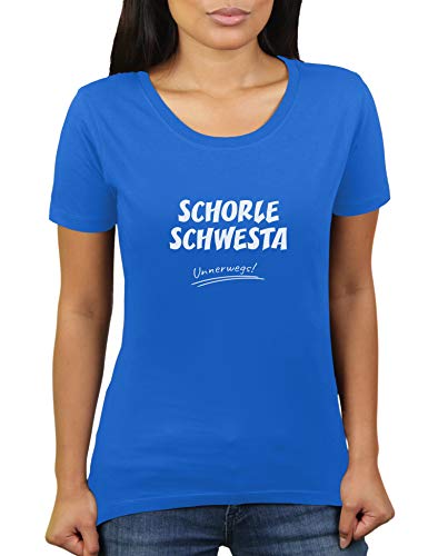 Schorle Schwesta Unnerwegs - Pfälzer Schwestern Unterwegs - Pfalz Pfälzer Palz Pälzerin - Damen T-Shirt von KaterLikoli, Gr. XL, Royal Blue von Likoli