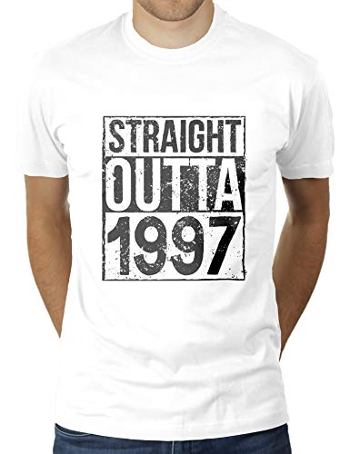 Straight Outta 1997 - Geburtstag - 23 Jahre alt - Herren T-Shirt von KaterLikoli, Gr. M, Weiß von Likoli