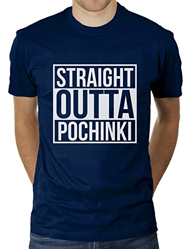 Straight Outta Pochinki PUBG Player Unknown Battlegrounds - Herren T-Shirt von KaterLikoli, Gr. L, French Navy von Likoli