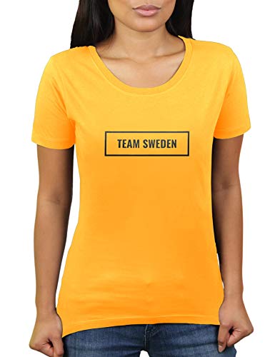 Team Sweden - Schweden - Sverige - Damen T-Shirt von KaterLikoli, Gr. L, Gold Yellow von Likoli