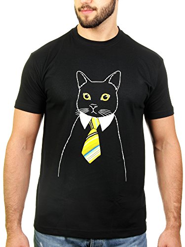 The Business Cat - Herren T-Shirt von KaterLikoli, Gr. XL, Deep Black von Likoli