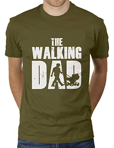 The Walking Dad - Herren T-Shirt von KaterLikoli, Gr. 2XL, Olive von Likoli