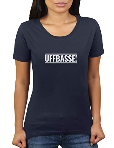 Uffbasse - Damen T-Shirt von KaterLikoli, Gr. L, French Navy von Likoli