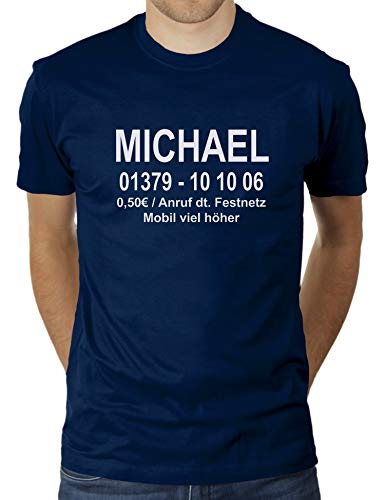 Vorname Michael - Dschungelcamp - Dschungel Camp - Herren T-Shirt von KaterLikoli, Gr. XL, French Navy von Likoli