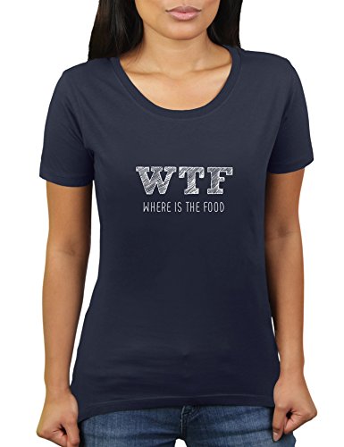 WTF Where is The Food - Damen T-Shirt von KaterLikoli, Gr. S, French Navy von Likoli