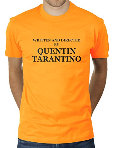Written and Directed by Quentin Tarantino - Herren T-Shirt von KaterLikoli, Gr. M, Gold Yellow von Likoli
