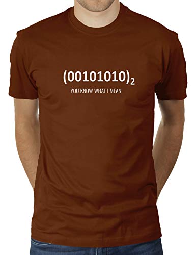 Zweiundverizig - 42 - Die Antwort - Binär - You Know What I Mean - Herren T-Shirt von KaterLikoli, Gr. L, Choccolate von Likoli