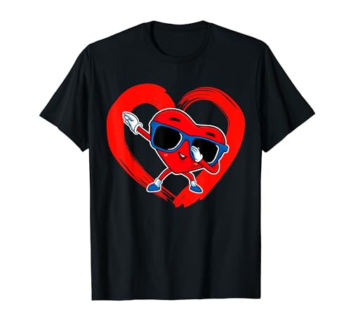 Dabbing Herz Junge Valentine Dab Liebe Valentinstag Jungen T-Shirt von Lil Cupids Valentinstag Geschenk-Shop