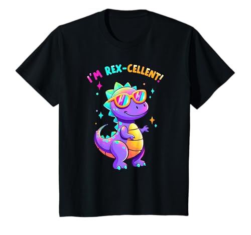 Kinder I'm Rex-cellent Colorful Cool Dino for Fun Loving Kids T-Shirt Kinder I'm Rex-cellent Colorful Cool Dino for Fun Loving Kids T-Shirt von Lil’ Legends Mood Activated