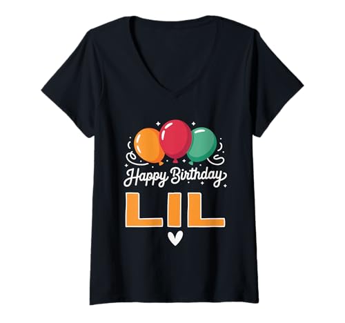 Damen Alles Gute zum Geburtstag Spruch Lil T-Shirt mit V-Ausschnitt Damen Alles Gute zum Geburtstag Spruch Lil T-Shirt mit V-Ausschnitt von Lil Name Spruch für Geburtstag