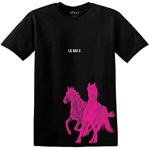 Lil Nas X T Shirt Rosa Horses Logo Nue offiziell Herren von Lil Nas X