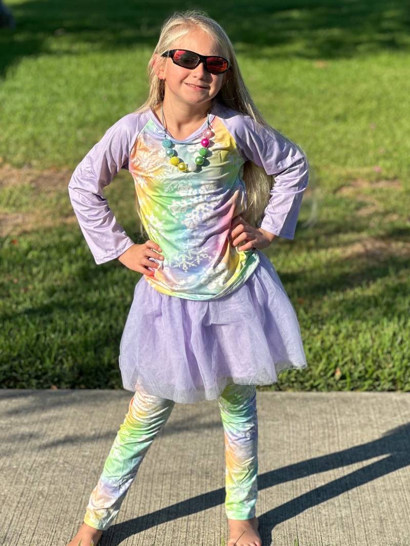 Pastell Schneeflocken Tüll Leggings Set von LilBestiesDesign