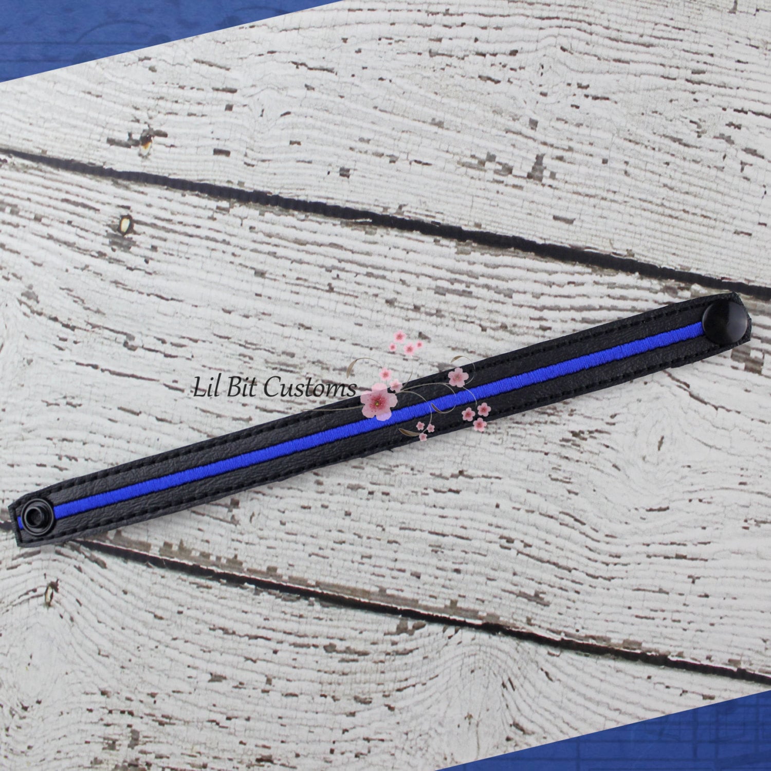 Schmales Blue Line Armband von LilBitCustoms