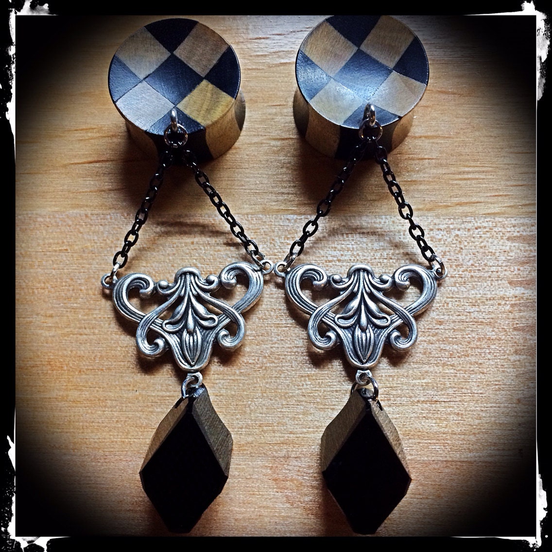 22mm Oder 7/8 Areng Und Krokodil Holz Karierte Stecker 22mm Oder 7/8 Areng Und Krokodil Holz Karierte Stecker von LilItaliaDesigns