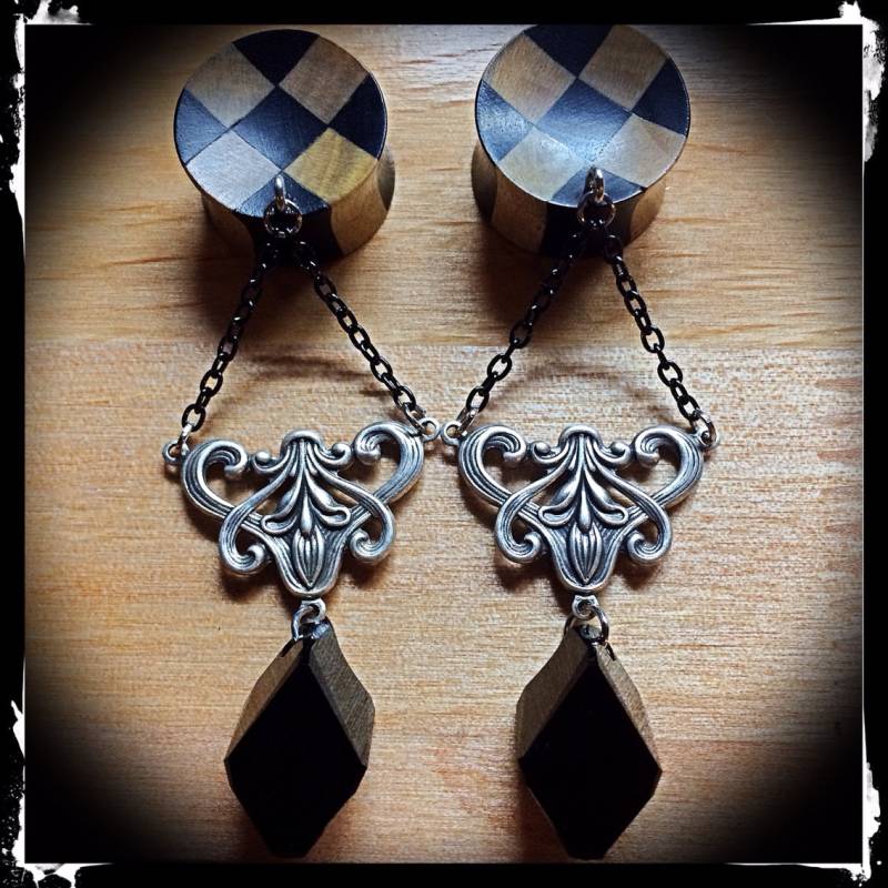 22mm Oder 7/8 Areng Und Krokodil Holz Karierte Stecker 22mm Oder 7/8 Areng Und Krokodil Holz Karierte Stecker von LilItaliaDesigns