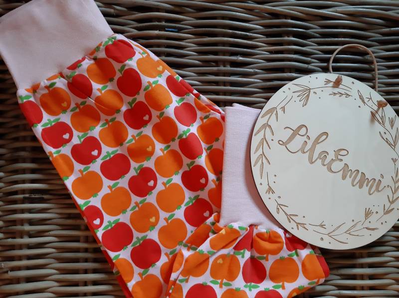 Pumphose Blumen Apfel Orange Rot Rosa Spielhose , Mädchenhose, Romantisch, Kinderhose Retro Gr.98/104 Kinderkleidung Geschenk von LilaEmmi