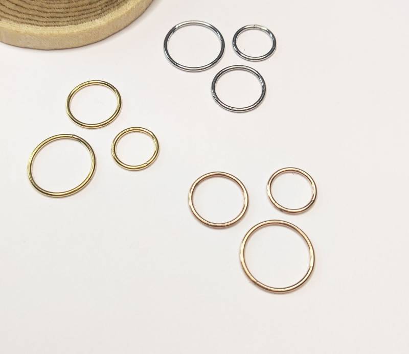 1 Paar/ 3Er Set Vergoldete Creolen Zarte Dünne Mini-Piercing Filigran Schmuckgeschenk Minimalistisch Chirurgenstahl Clicker von LilaLaVi