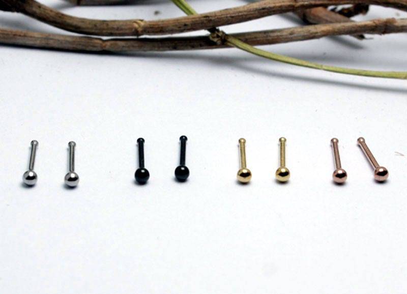 8Er Set Nasenpiercing Nasenstecker Piercing Nase Kugel 8 Pcs Nasenstift Schwarz Gold Rosègold Silber von LilaLaVi