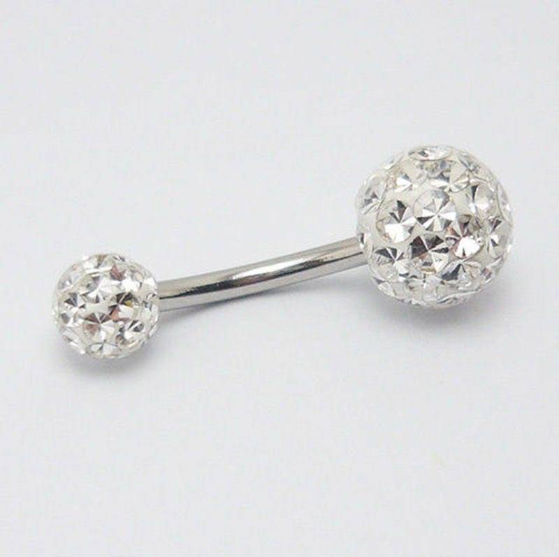 Bauchnabelpiercing Banane Kugel Ball Epoxy Ferido Glitzer Multikristall Stein Länge 6-16 Mm von LilaLaVi