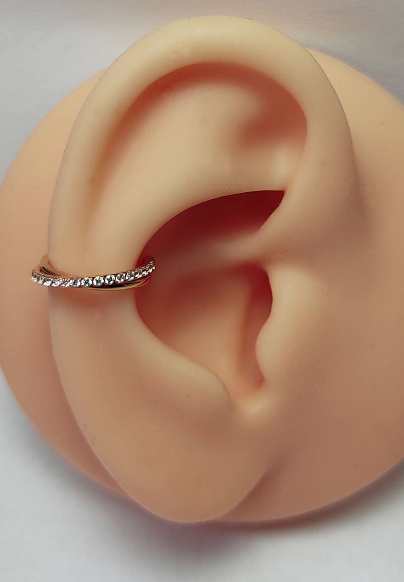 Titan Conch Piercing Vergoldet Rook Nasenring Nasenpiercing Septum Ring Segmentring Scharnier Clicker Tragus Nickelfrei 10 Mm/1.2Mm von LilaLaVi