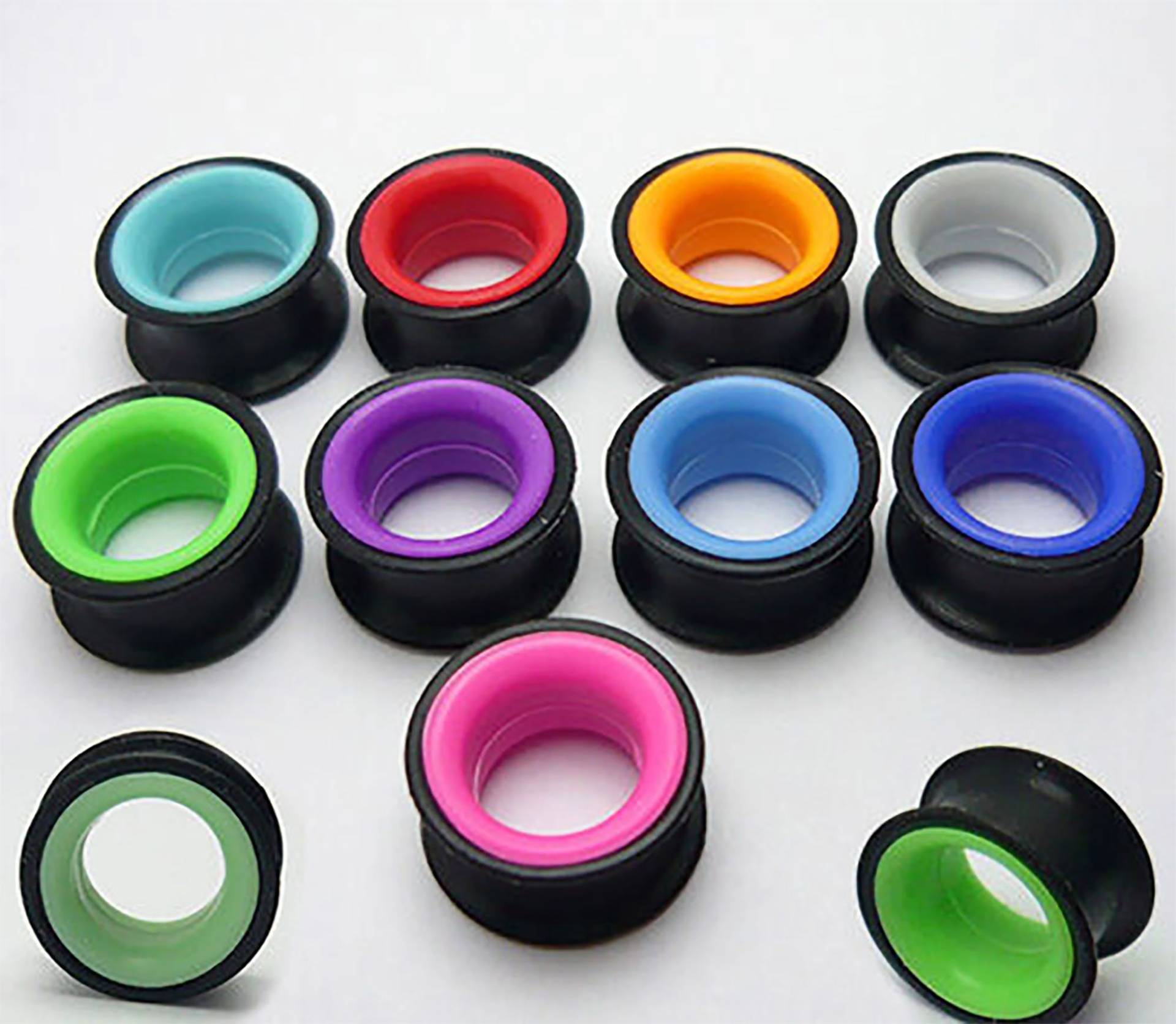 1 Paar Extra Soft Silikon Flesh Tunnel Silicone Ear Plug Ohr Piercing Double Flared Farbig 6 - 10 Mm Grün Blau Rot Orange Weiß Lila Pink 1 Paar Extra Soft Silikon Flesh Tunnel Silicone Ear Plug Ohr Piercing Double Flared Farbig 6 - 10 Mm Grün Blau Rot Orange Weiß Lila Pink von LilaLaViPiercing