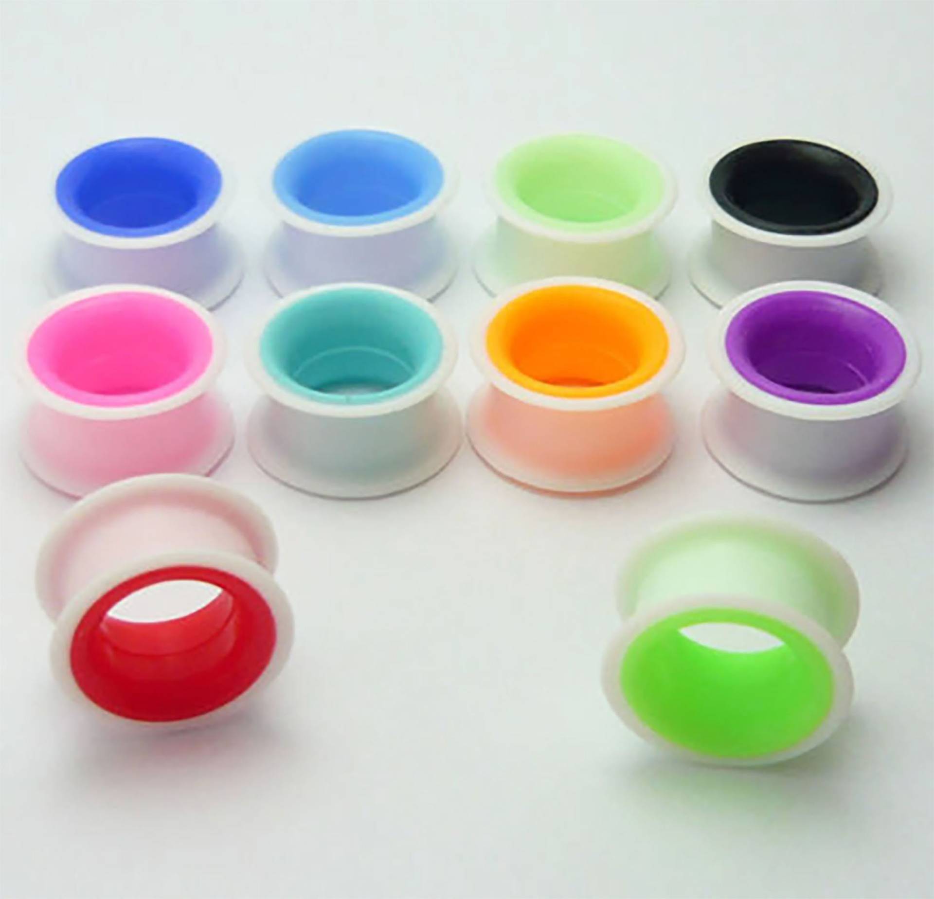 1 Paar Extra Soft Silikon Flesh Tunnel Silicone Ear Plug Ohr Piercing Double Flared Farbig 6 - 10 Mm Grün Blau Rot Orange Weiß Lila Pink 1 Paar Extra Soft Silikon Flesh Tunnel Silicone Ear Plug Ohr Piercing Double Flared Farbig 6 - 10 Mm Grün Blau Rot Orange Weiß Lila Pink von LilaLaViPiercing