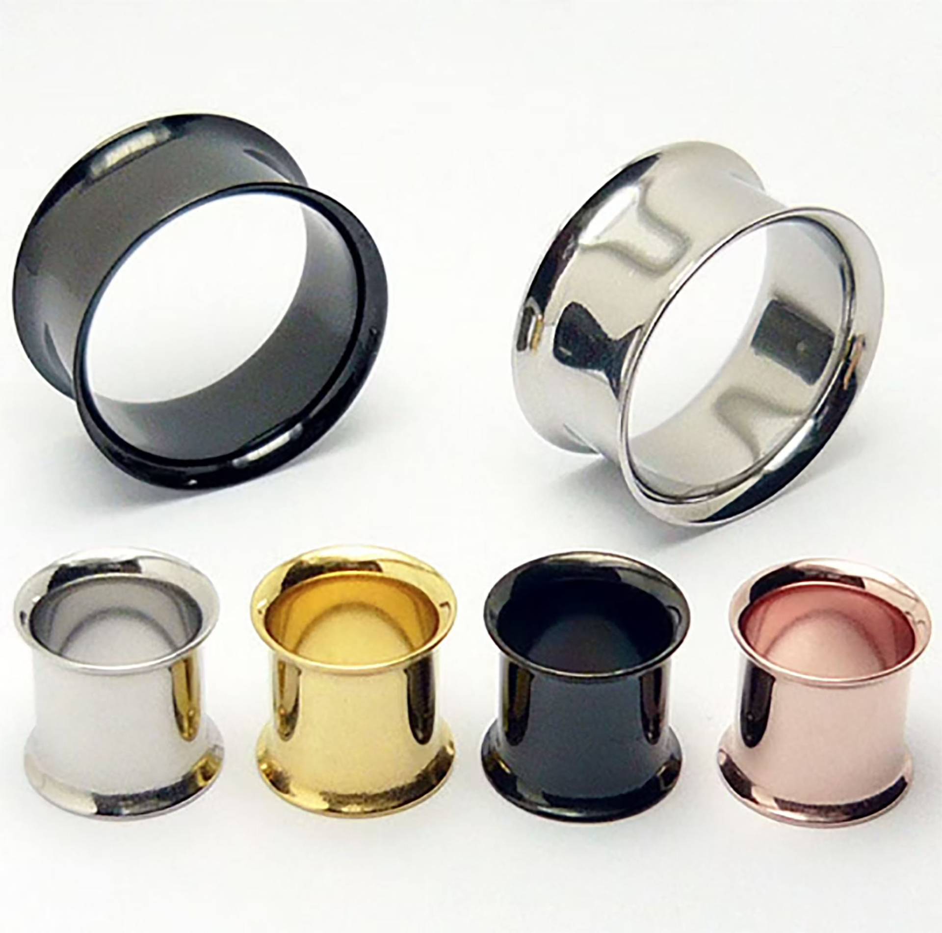 1 Paar Flesh Tunnel Stahl Ohr Plug Piercing Double Flared Hollow Edelstahl Tube Gold Rosègold Silber Schwarz Chirurgenstahl 4 - 20 Mm 1 Paar Flesh Tunnel Stahl Ohr Plug Piercing Double Flared Hollow Edelstahl Tube Gold Rosègold Silber Schwarz Chirurgenstahl 4 - 20 Mm von LilaLaViPiercing