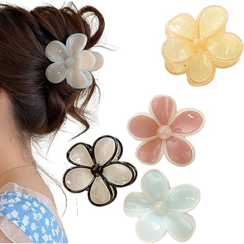 Lilalemon 5 x Blumen-Haarspangen, starker Halt, rutschfeste Blumenklammern, Clips für Damen und Mädchen, mittelgroße Kopfbedeckung von LilaLemon
