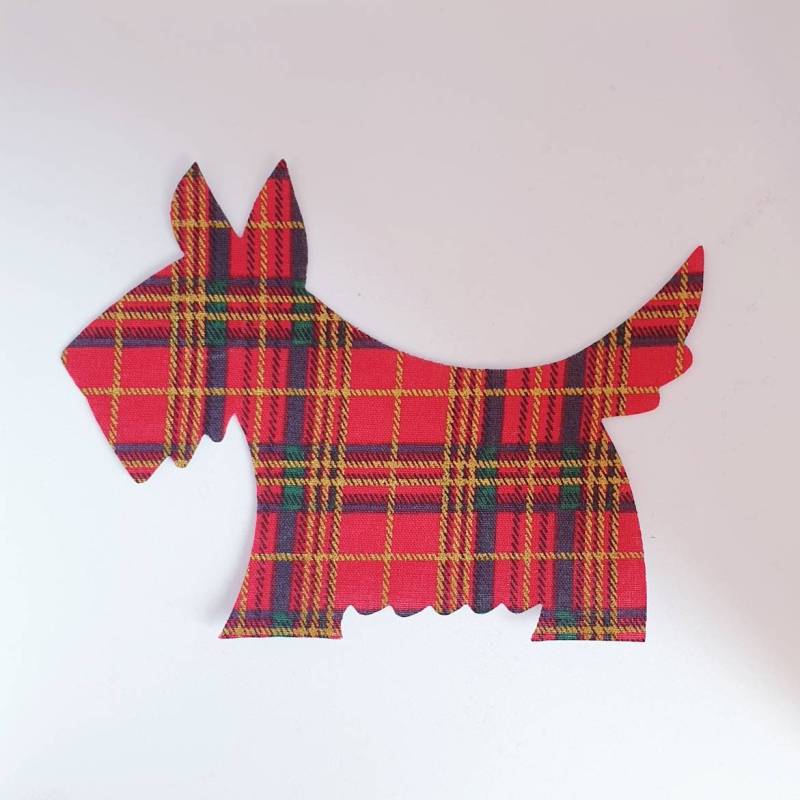 Tartan Scottie Hund Applikation, Sterben Geschnitten Hund Tartan Scottie Hund Applikation, Sterben Geschnitten Hund von LilacSprig