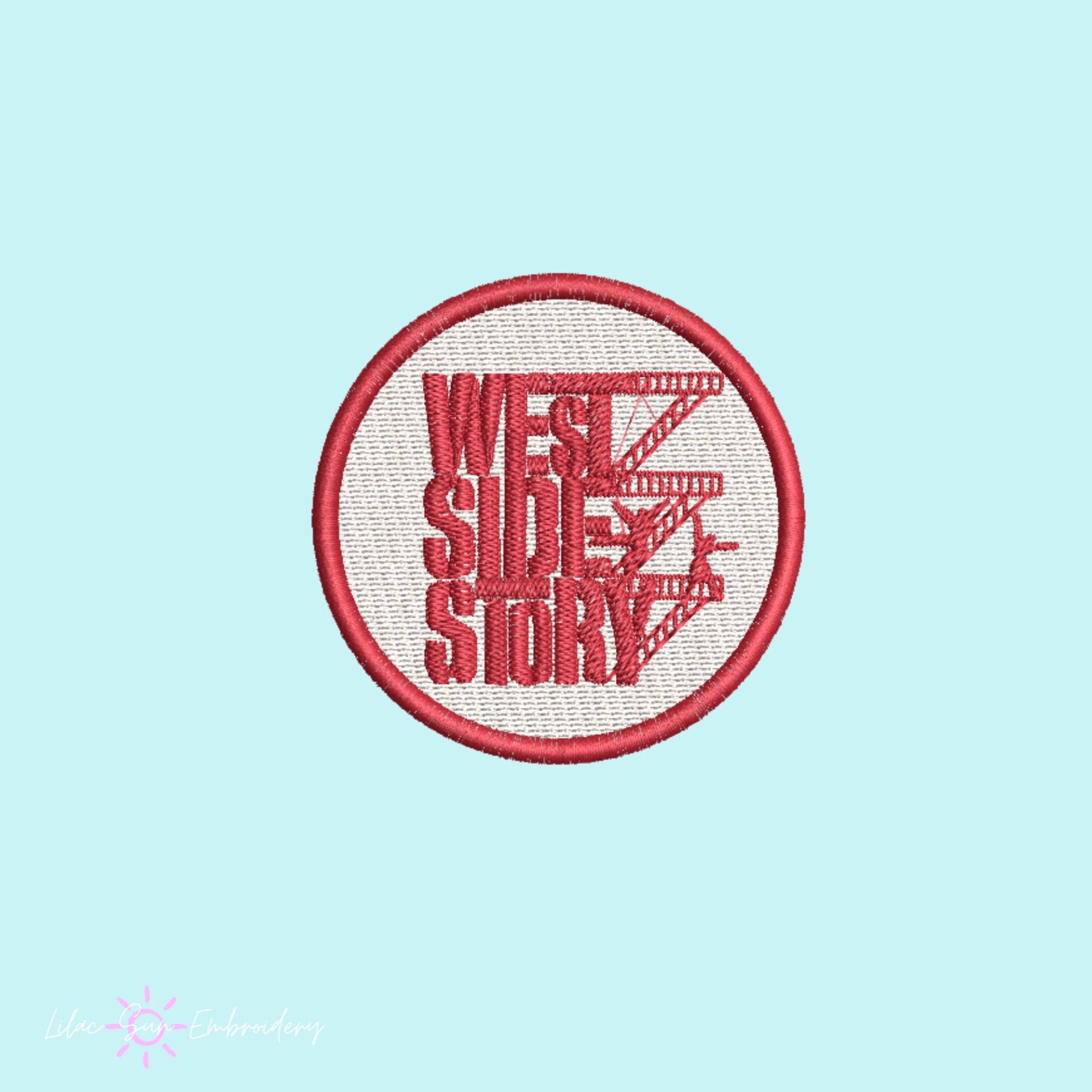West Side Story Musical Theater Aufnäher, Musiktheater Stickerei Anstecknadel von LilacSunEmbroidery