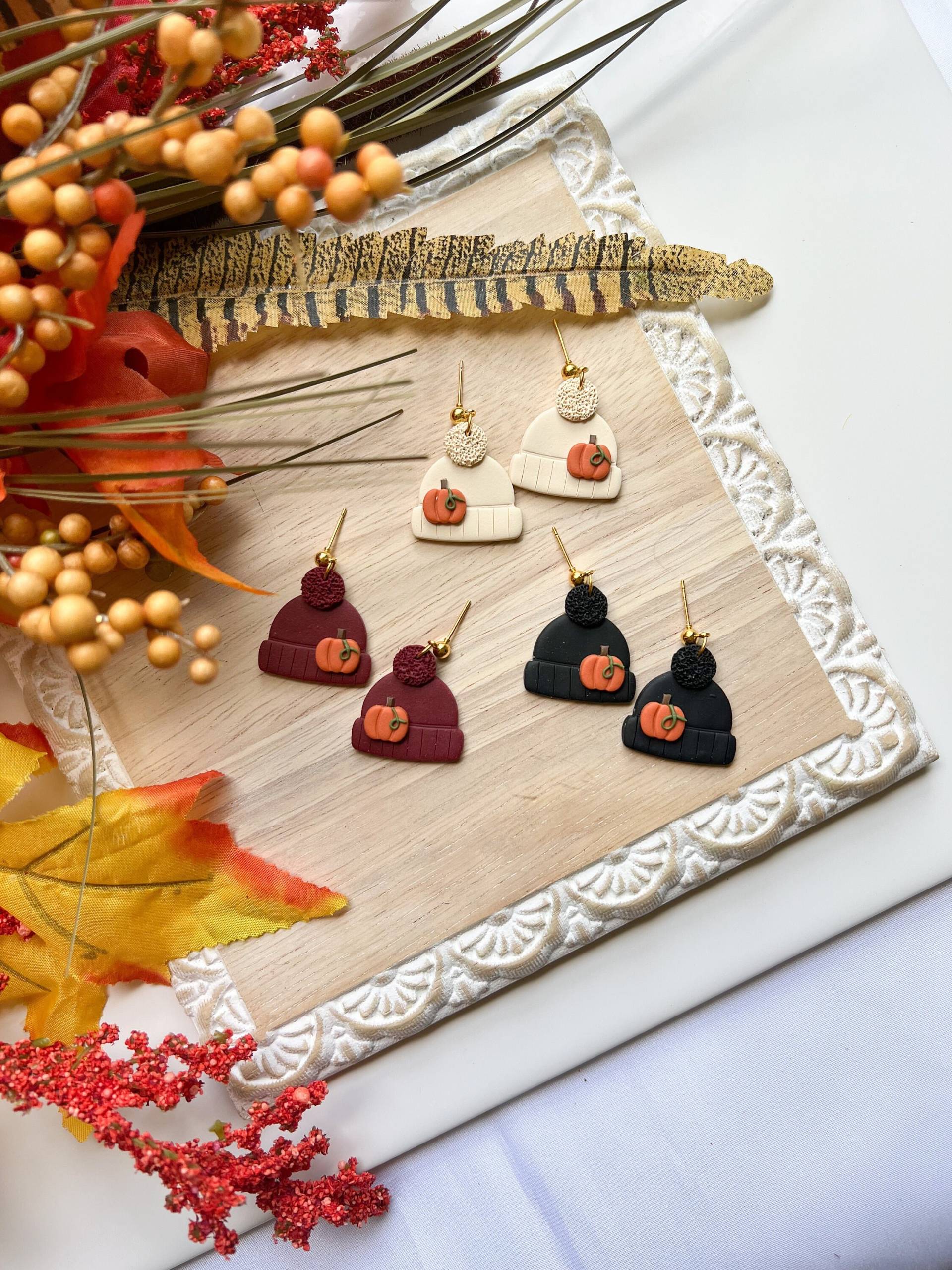 Herbst Ohrringe | Fimo Ton Mütze Kürbis Baumeln Handgefertigt Herbst Ohrringe | Fimo Ton Mütze Kürbis Baumeln Handgefertigt von LilacandLili