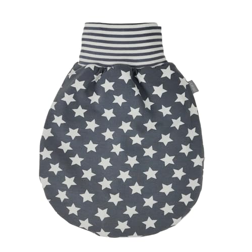 Lilakind“ Baby Kinder Baumwolljersey Strampelsack Sterne Grau Weiß Gefüttert Gr. XL - Made in Germany von Lilakind