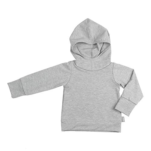 Lilakind“ Baby Kinder Hoodie Kapuzenpulli Uni Grau meliert Gr. 110/116 - Made in Germany von Lilakind