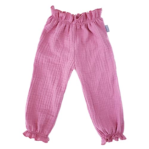 Lilakind“ Baby Kinder Hose Musselin Uni Rosa Gr. 110/116 - Made in Germany von Lilakind