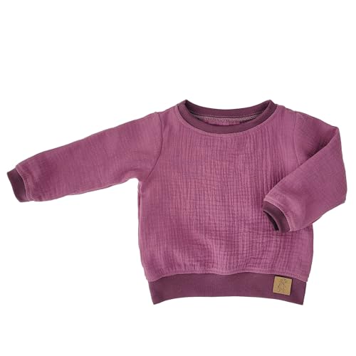 Lilakind“ Baby Kinder Musselin Langarm-Shirt Pullover Baumwolle Uni Beere Gr. 62/68 - Made in Germany von Lilakind